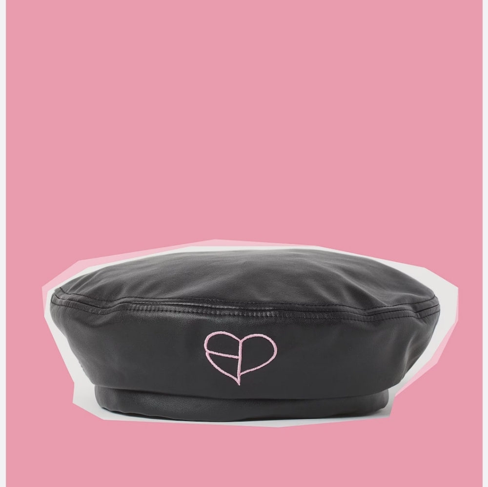 Faux leather beret